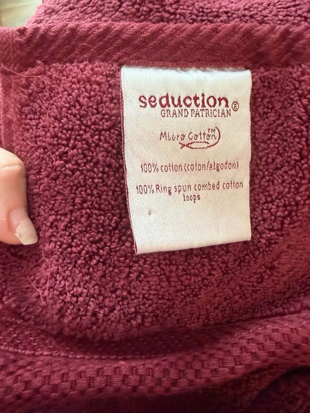 Set of 4 Grand Patrician Seduction Micro Cotton Burgundy bath Towel
